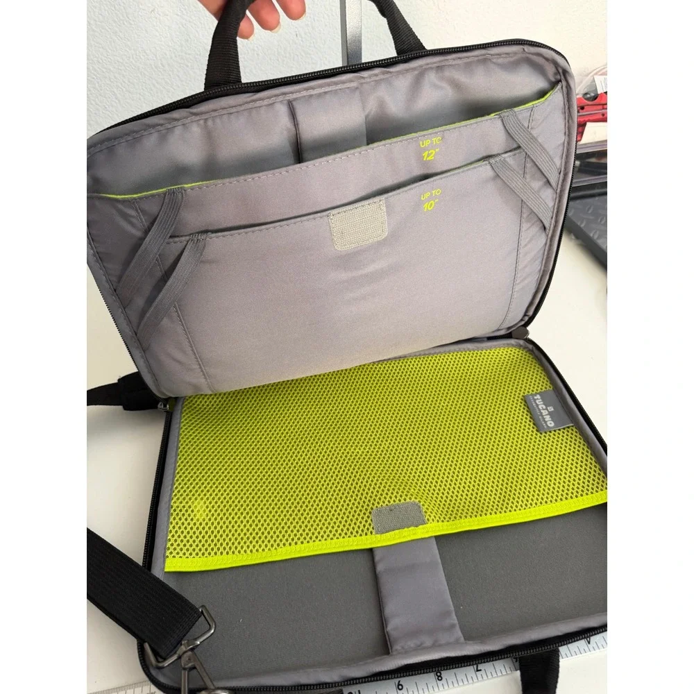 Tucano Milano Black Laptop Messenger Bag 12 inch Tablet Case Crossbody Briefcase